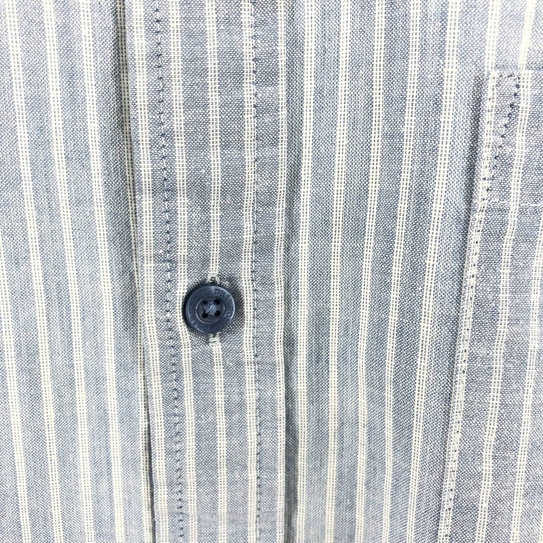 00'S Patagonia 5412SP20 short sleeve cotton striped shirt, men's size L cotton Blue type light blue Vintage Second Hand