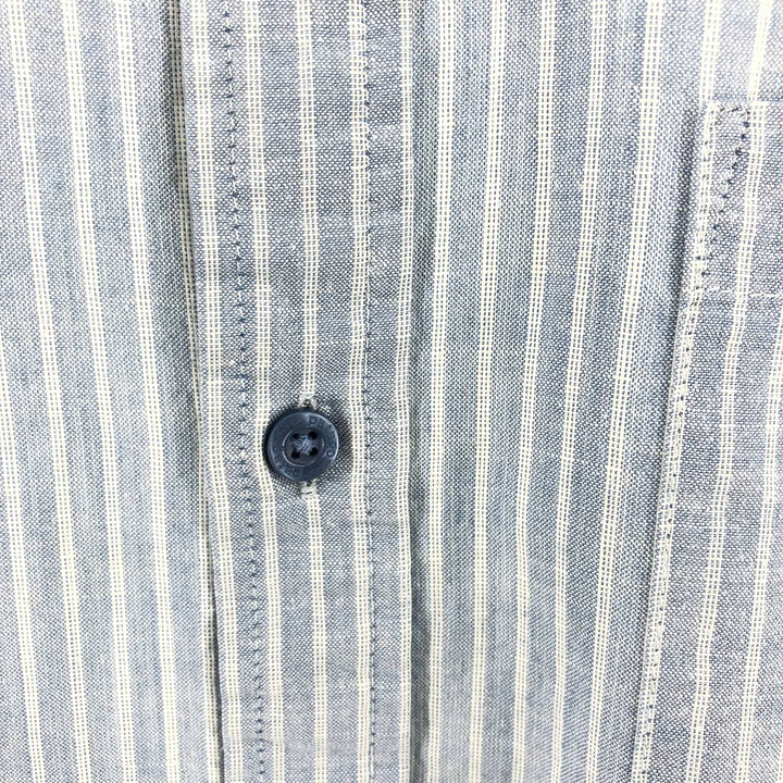 00'S Patagonia 5412SP20 short sleeve cotton striped shirt, men's size L cotton Blue type light blue Vintage Second Hand