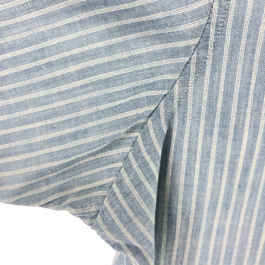 00'S Patagonia 5412SP20 short sleeve cotton striped shirt, men's size L cotton Blue type light blue Vintage Second Hand