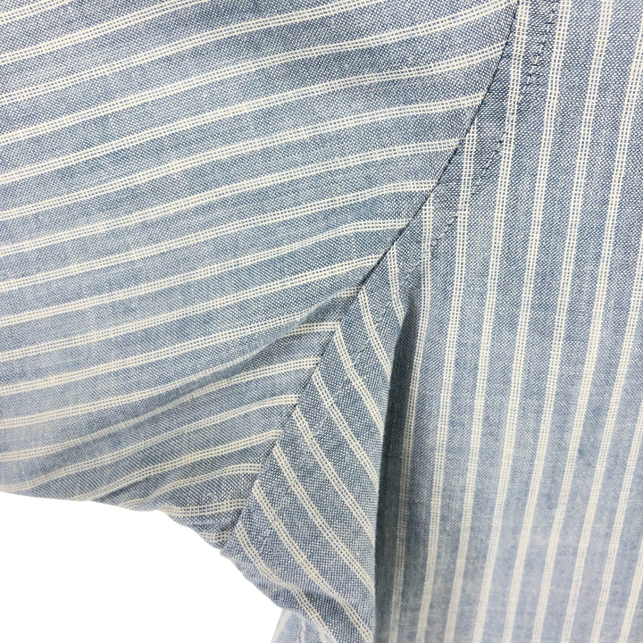00'S Patagonia 5412SP20 short sleeve cotton striped shirt, men's size L cotton Blue type light blue Vintage Second Hand