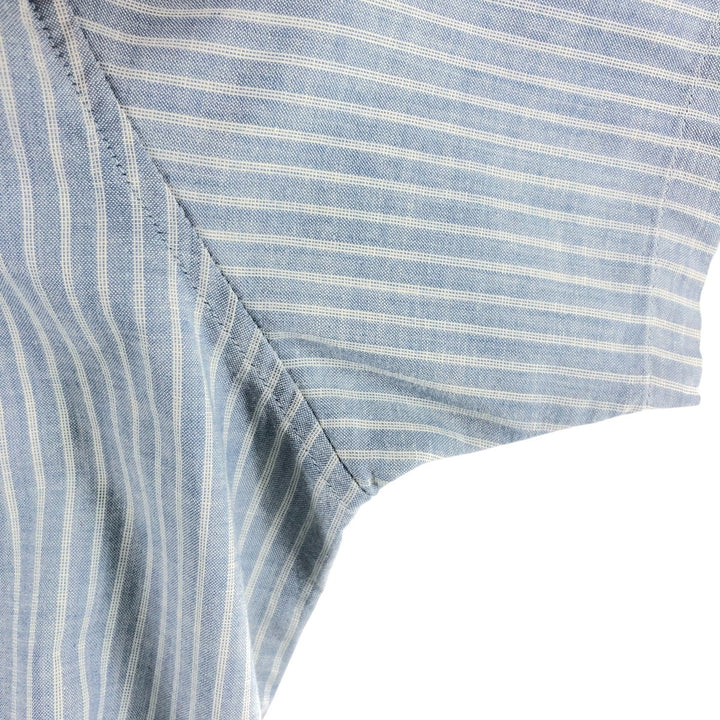 00'S Patagonia 5412SP20 short sleeve cotton striped shirt, men's size L cotton Blue type light blue Vintage Second Hand
