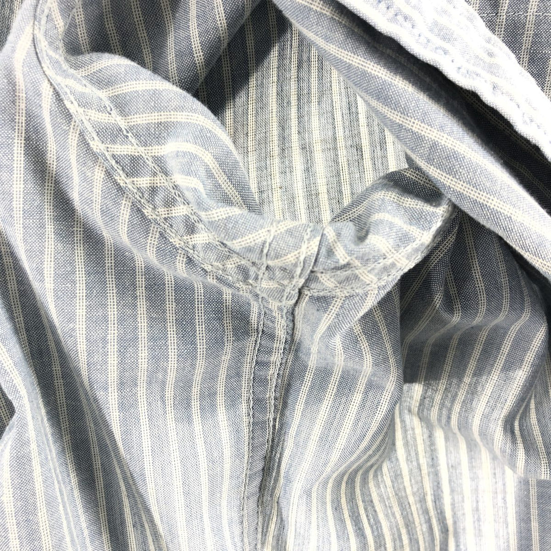 00'S Patagonia 5412SP20 short sleeve cotton striped shirt, men's size L cotton Blue type light blue Vintage Second Hand
