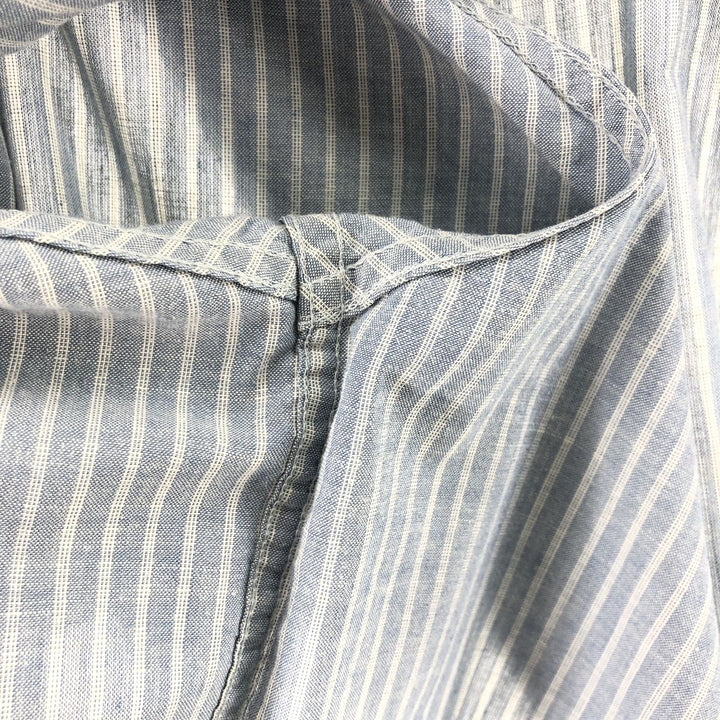 00'S Patagonia 5412SP20 short sleeve cotton striped shirt, men's size L cotton Blue type light blue Vintage Second Hand