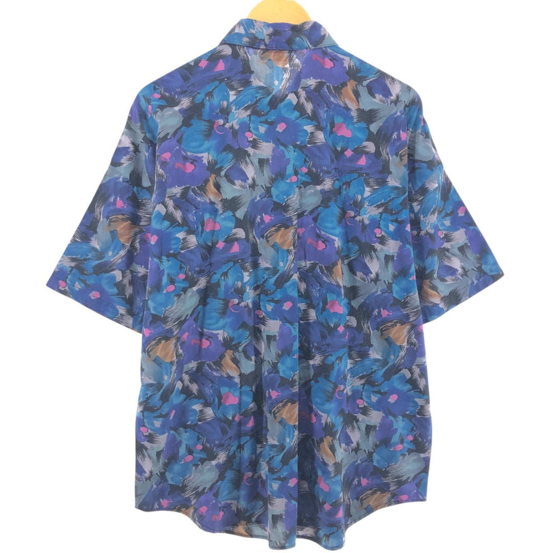 80s-90'S Town Craft TOWN CRAFT all-over print short-sleeve cotton shirt made in USA men's size L vintage cotton multicolor Vintage Second Hand