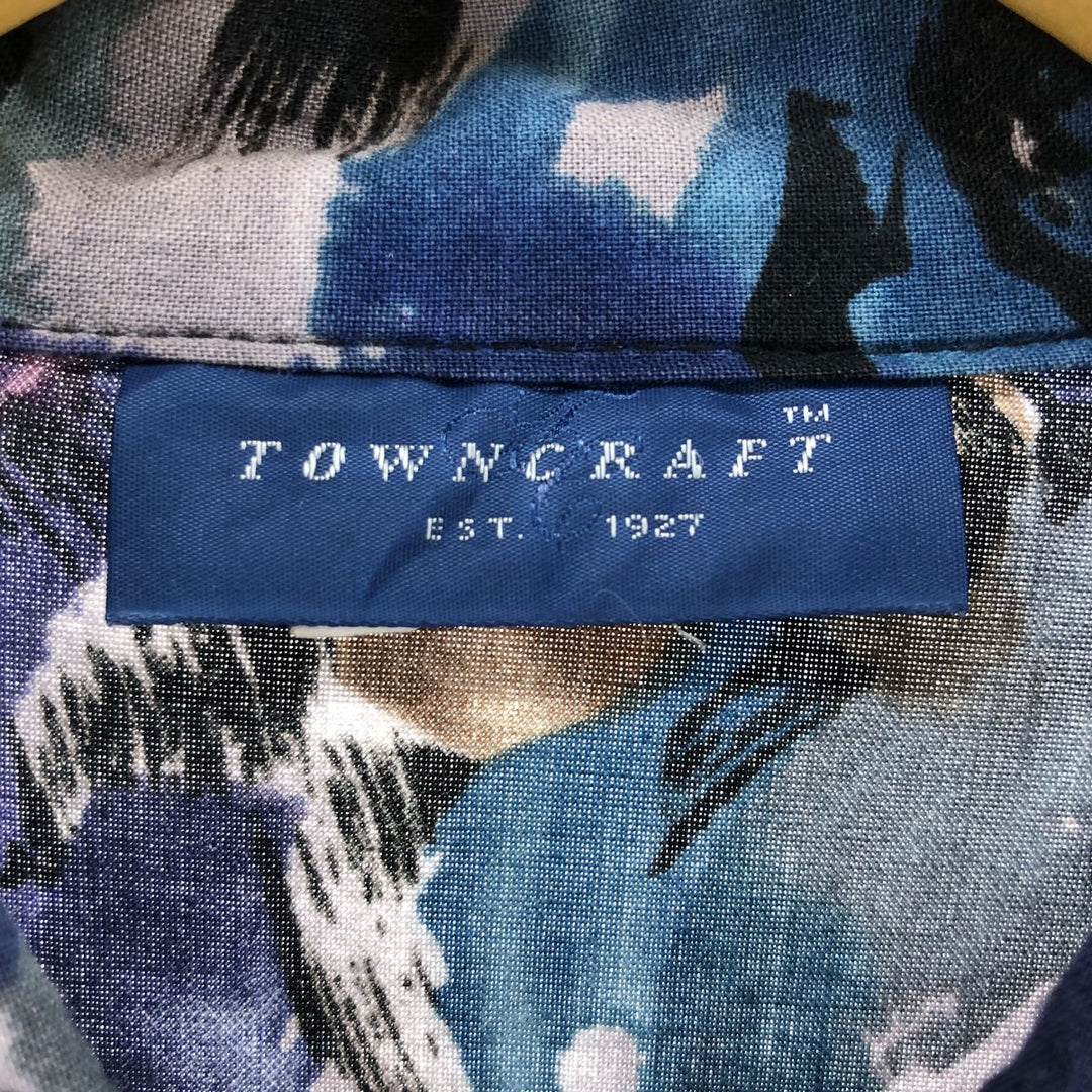 80s-90'S Town Craft TOWN CRAFT all-over print short-sleeve cotton shirt made in USA men's size L vintage cotton multicolor Vintage Second Hand