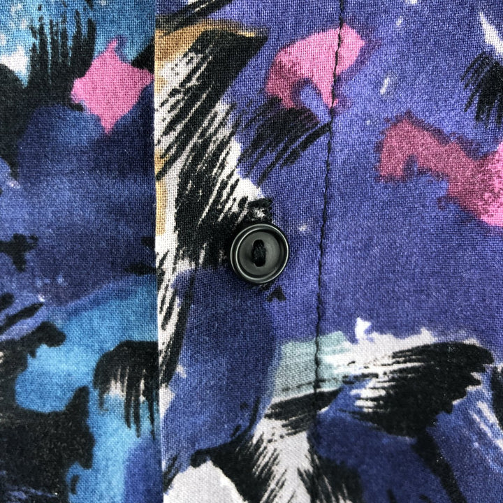 80s-90'S Town Craft TOWN CRAFT all-over print short-sleeve cotton shirt made in USA men's size L vintage cotton multicolor Vintage Second Hand