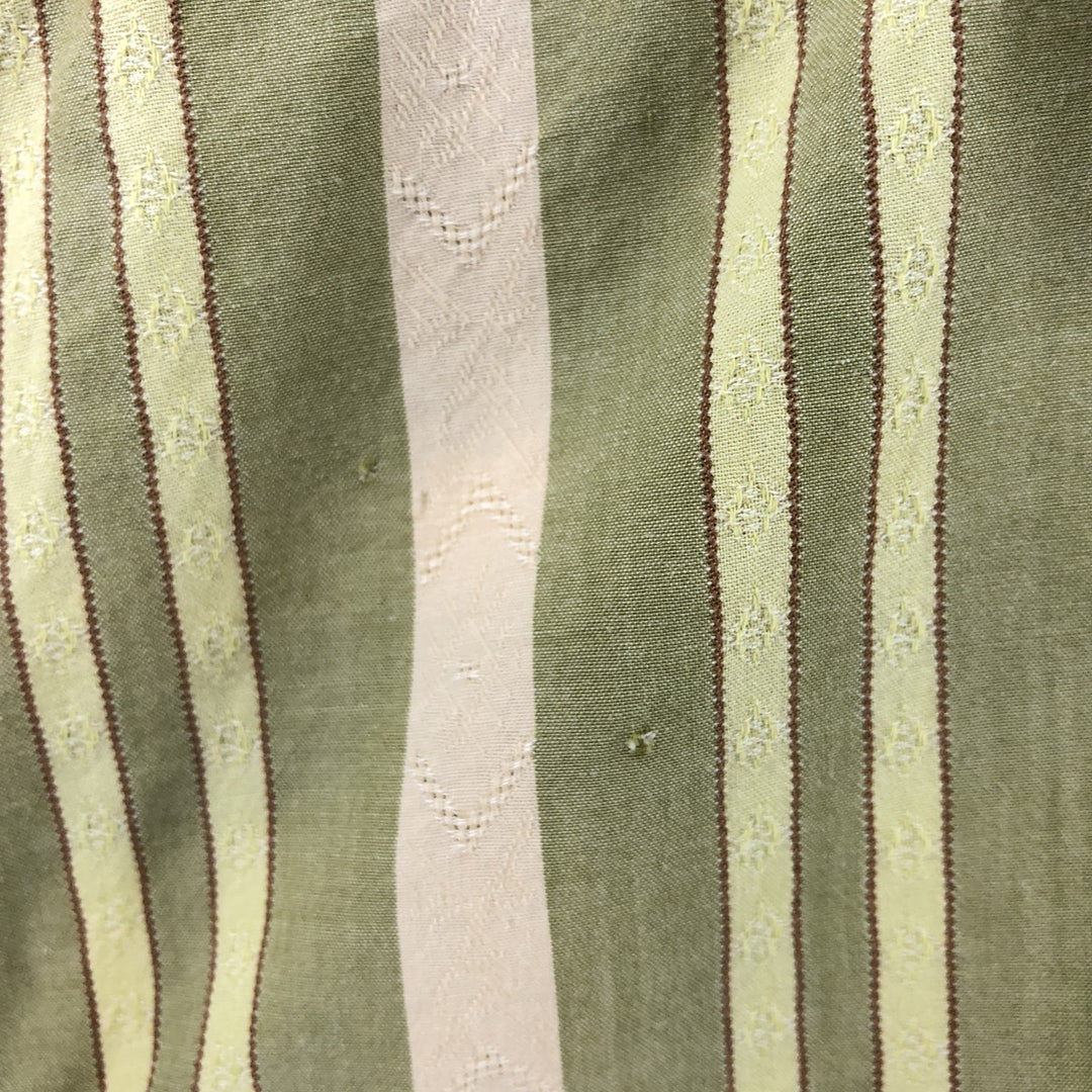 00'S Banana Republic Multi-stripe short sleeve open collar cotton shirt, men's size L cotton Khaki type Vintage Second Hand