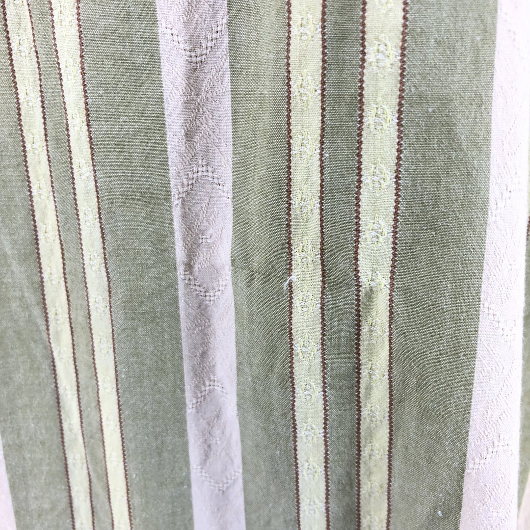 00'S Banana Republic Multi-stripe short sleeve open collar cotton shirt, men's size L cotton Khaki type Vintage Second Hand