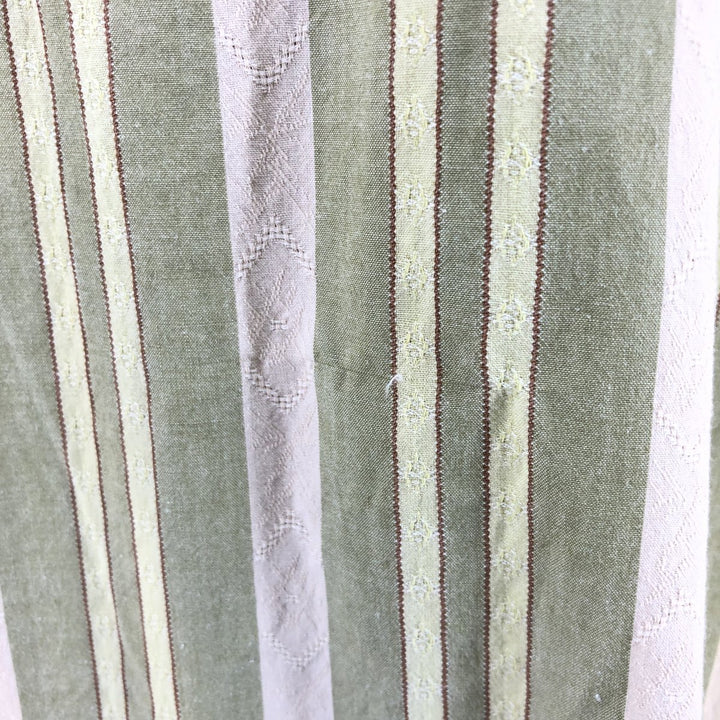 00'S Banana Republic Multi-stripe short sleeve open collar cotton shirt, men's size L cotton Khaki type Vintage Second Hand
