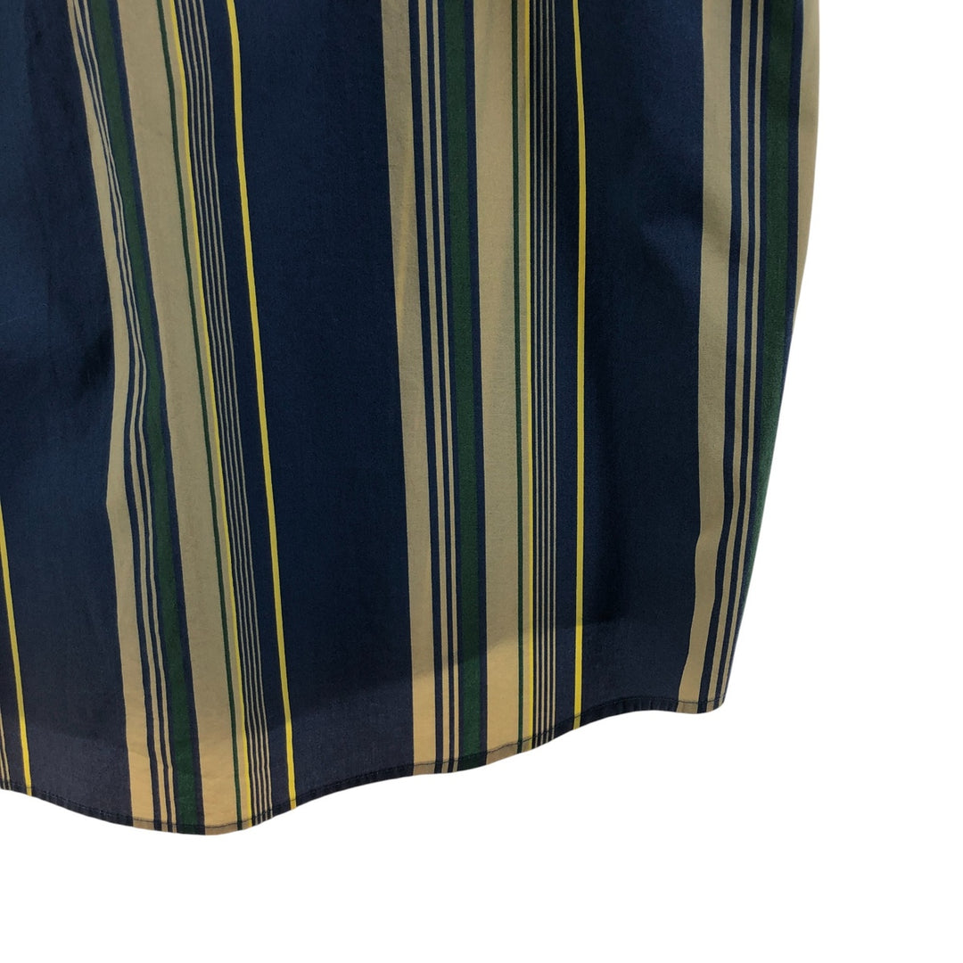 90'S LLBean Short Sleeve Cotton Striped Shirt, Men's Size L, Vintage cotton green type Vintage Second Hand
