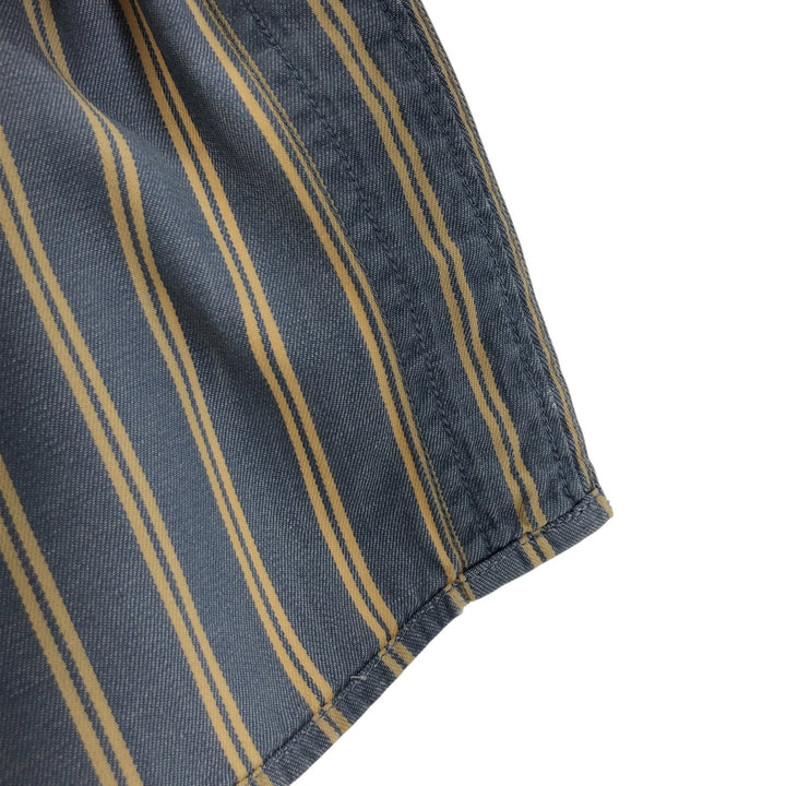 80s-90'S Eddie Bauer Short Sleeve Cotton Striped Shirt Men's L Size Vintage cotton gray type Vintage Second Hand