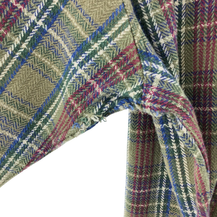 90'S Vintage Timberland Long Sleeve Heavy Flannel Check Shirt, Men's Medium cotton green type yellow green Vintage Second Hand