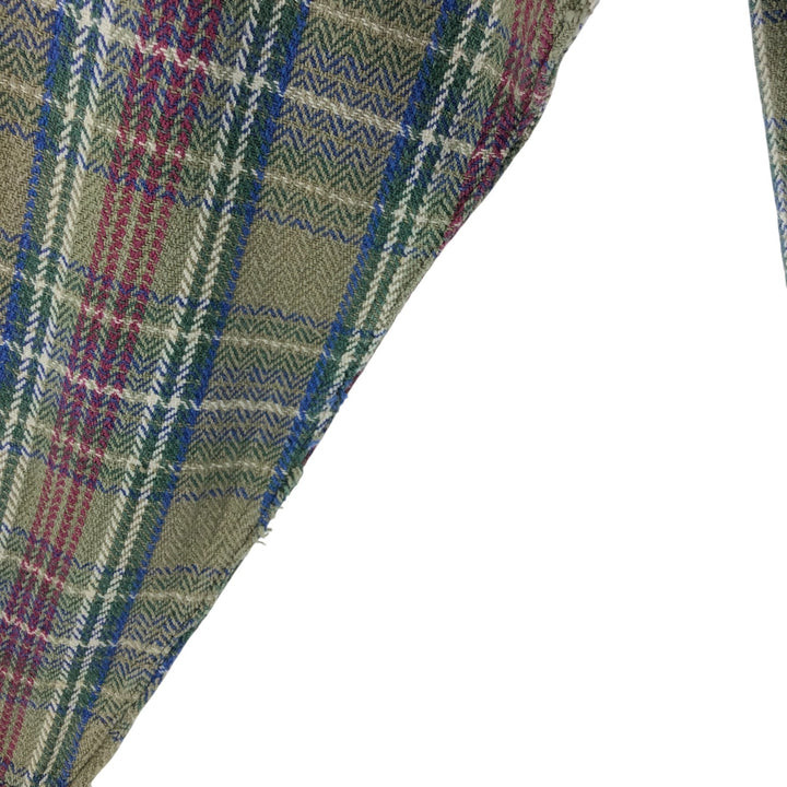 90'S Vintage Timberland Long Sleeve Heavy Flannel Check Shirt, Men's Medium cotton green type yellow green Vintage Second Hand