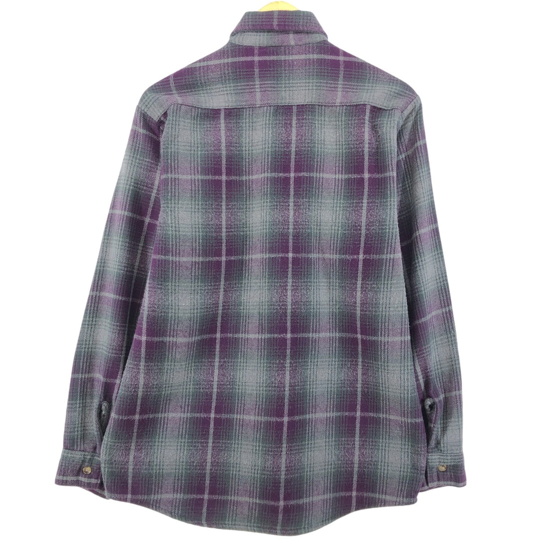 90'S Five Brother Long Sleeve Flannel Check Shirt Men's M Size Vintage unclear purple type Vintage Second Hand