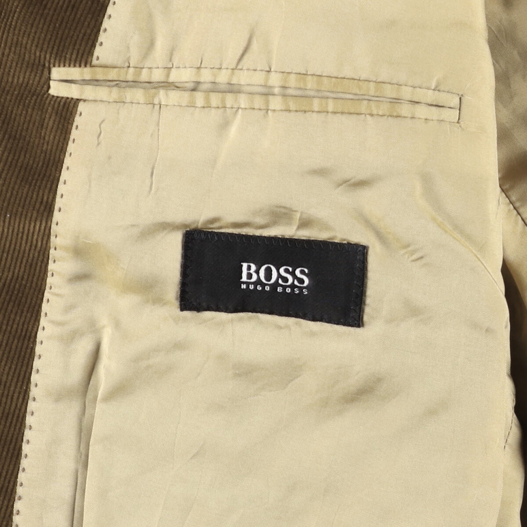 Vintage HUGO BOSS corduroy tailored jacket, size M, men's cotton brown type Vintage Second Hand