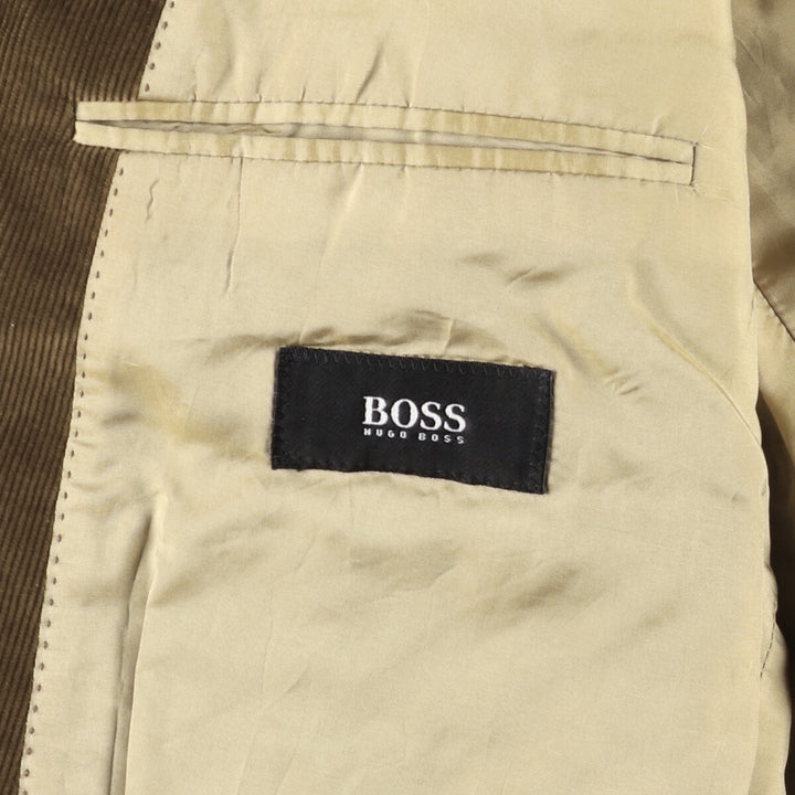 Vintage HUGO BOSS corduroy tailored jacket, size M, men's cotton brown type Vintage Second Hand