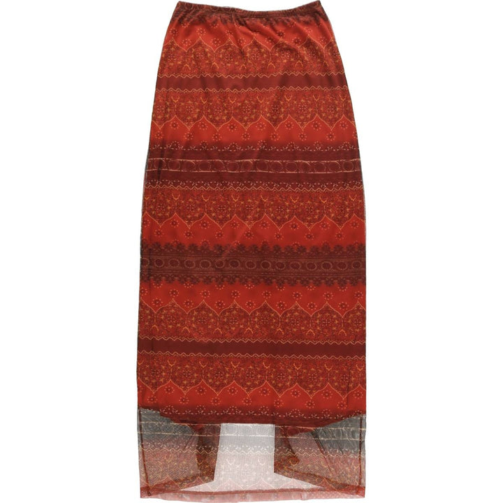 NEXT TO LOVE All-over print maxi-length tight skirt, tulle skirt, made in the USA, size M for women polyester red type Vintage Second Hand