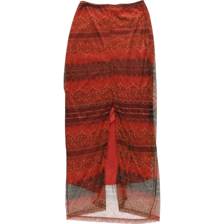 NEXT TO LOVE All-over print maxi-length tight skirt, tulle skirt, made in the USA, size M for women polyester red type Vintage Second Hand