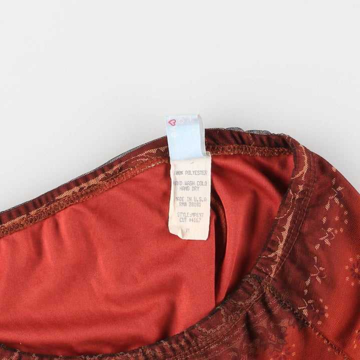 NEXT TO LOVE All-over print maxi-length tight skirt, tulle skirt, made in the USA, size M for women polyester red type Vintage Second Hand