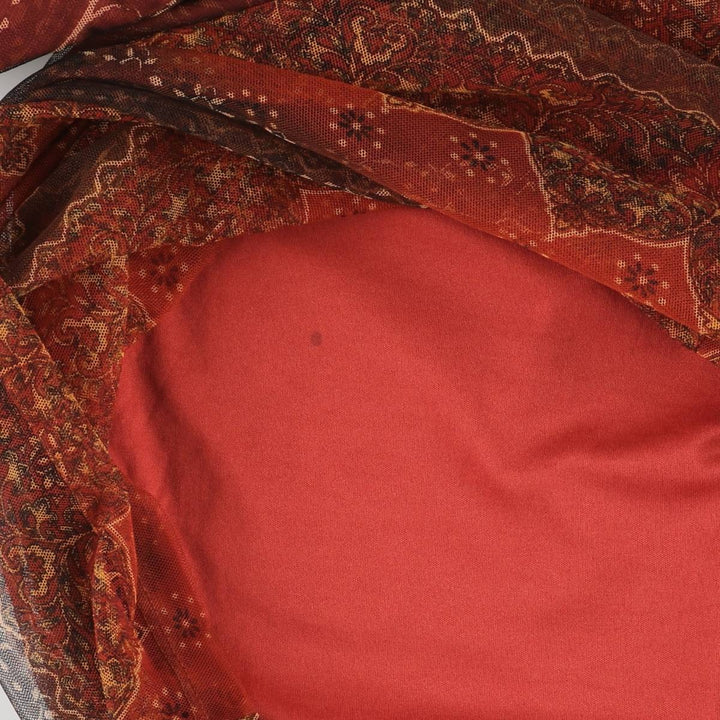 NEXT TO LOVE All-over print maxi-length tight skirt, tulle skirt, made in the USA, size M for women polyester red type Vintage Second Hand