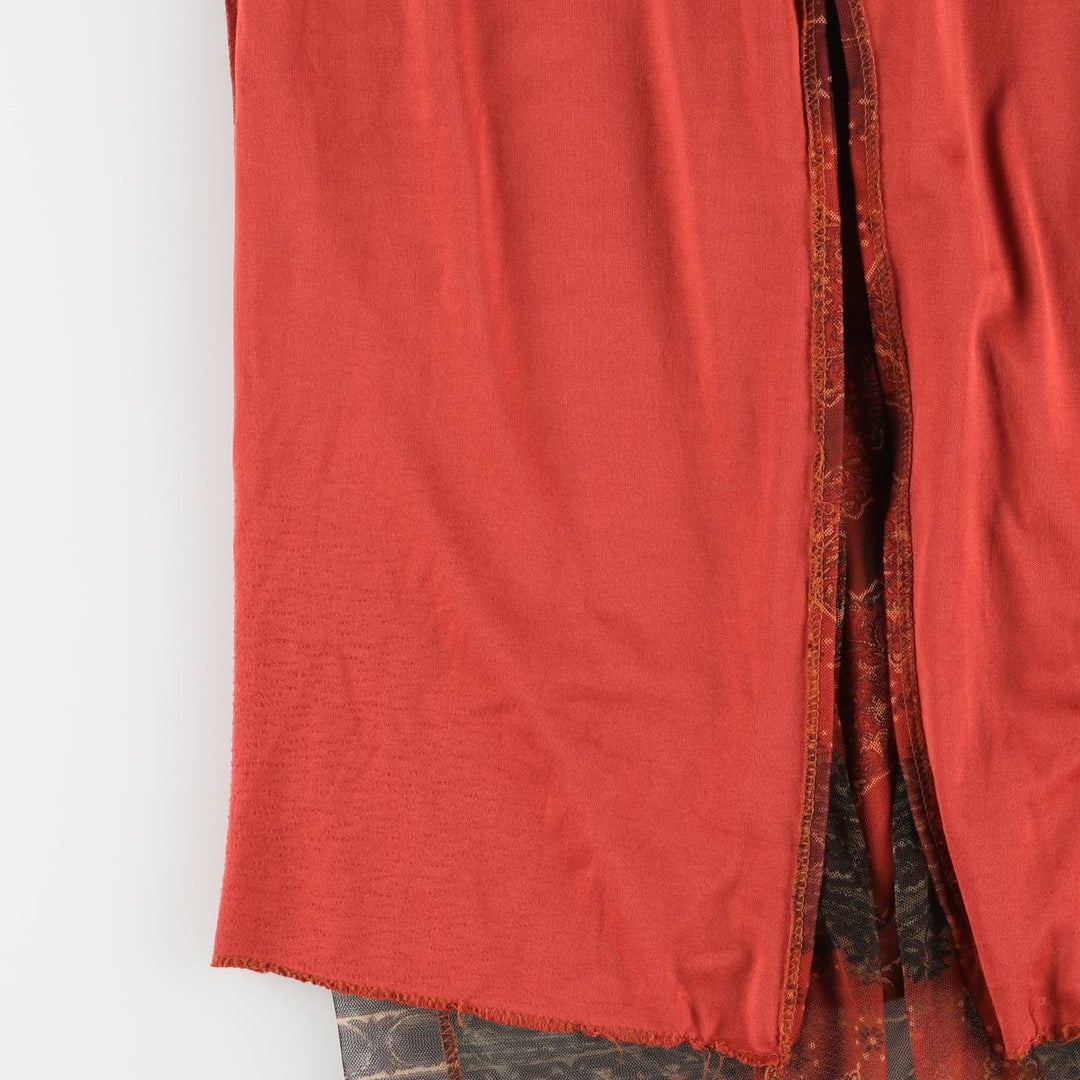 NEXT TO LOVE All-over print maxi-length tight skirt, tulle skirt, made in the USA, size M for women polyester red type Vintage Second Hand