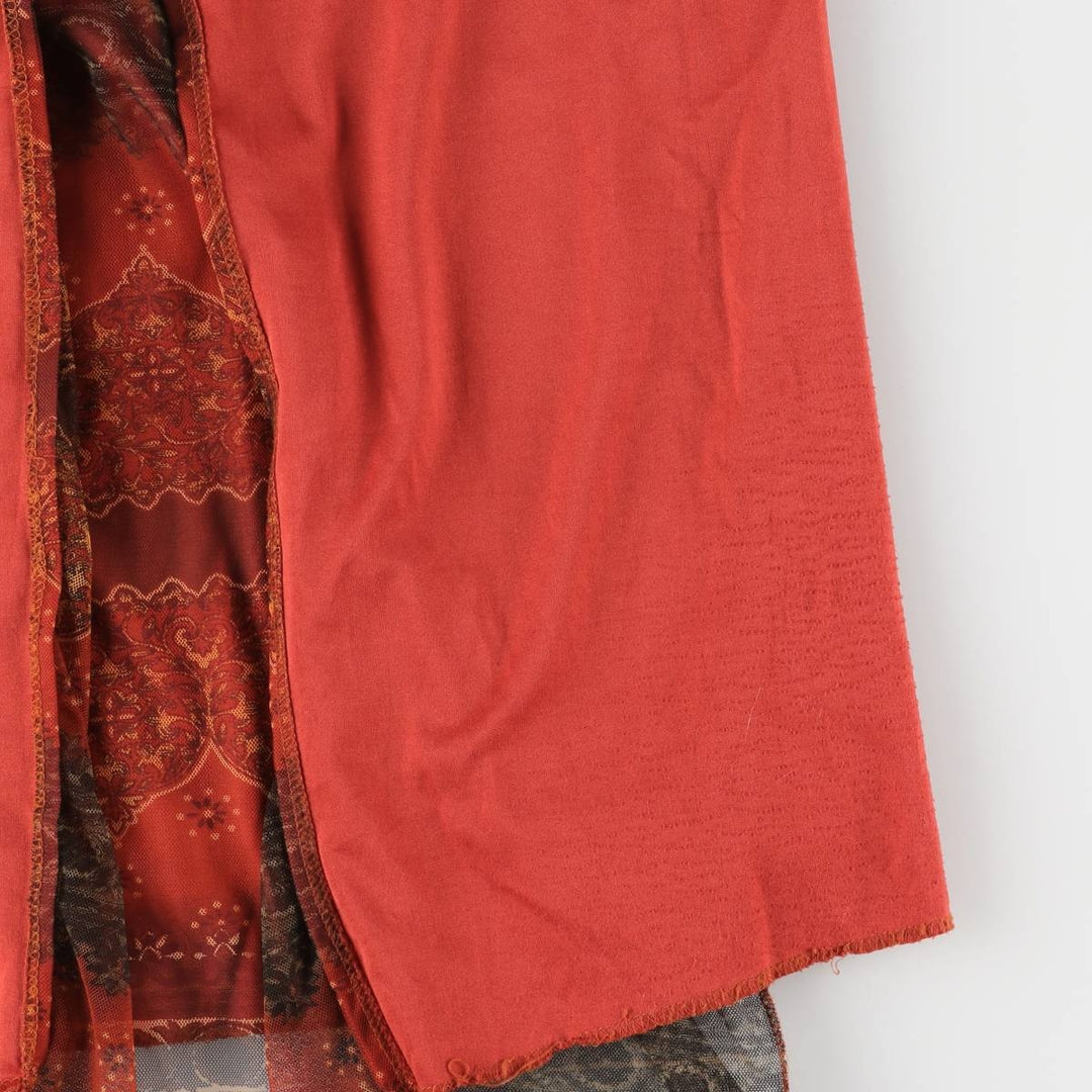NEXT TO LOVE All-over print maxi-length tight skirt, tulle skirt, made in the USA, size M for women polyester red type Vintage Second Hand
