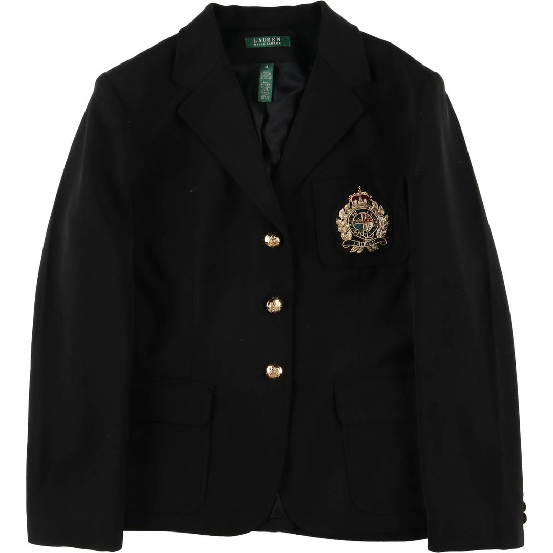 Ralph Lauren LAUREN tailored jacket for women, size M wool black type Vintage Second Hand