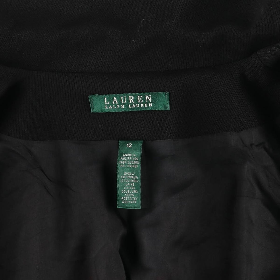 Ralph Lauren LAUREN tailored jacket for women, size M wool black type Vintage Second Hand