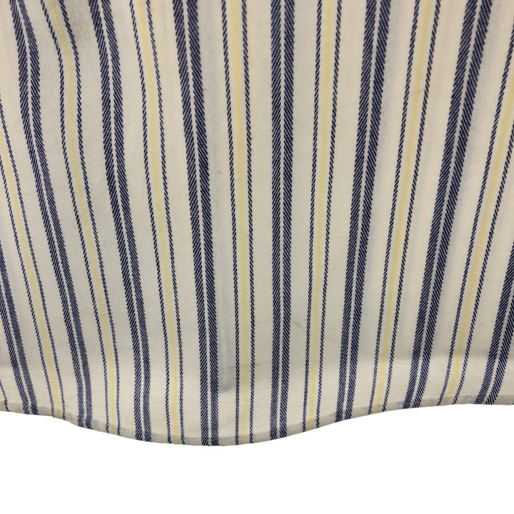 Van Heusen Border Pattern Short Sleeve Button-Down Shirt Made in USA Men's Size L cotton white type Vintage Second Hand