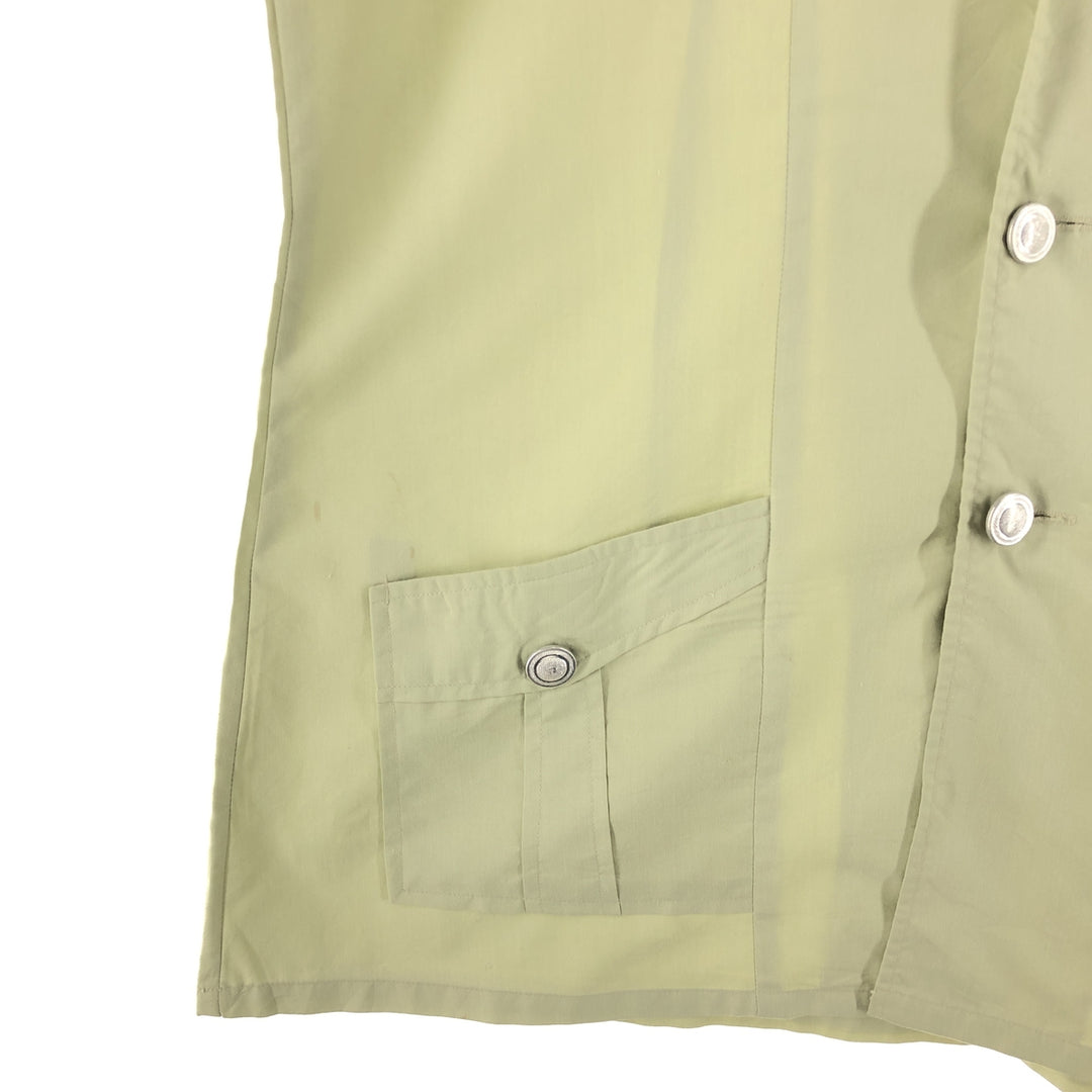 Short sleeve open collar shirt, women's size M unknown Khaki type sage green Vintage Second Hand