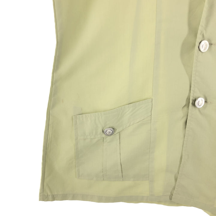Short sleeve open collar shirt, women's size M unknown Khaki type sage green Vintage Second Hand