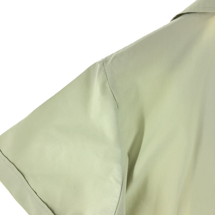 Short sleeve open collar shirt, women's size M unknown Khaki type sage green Vintage Second Hand