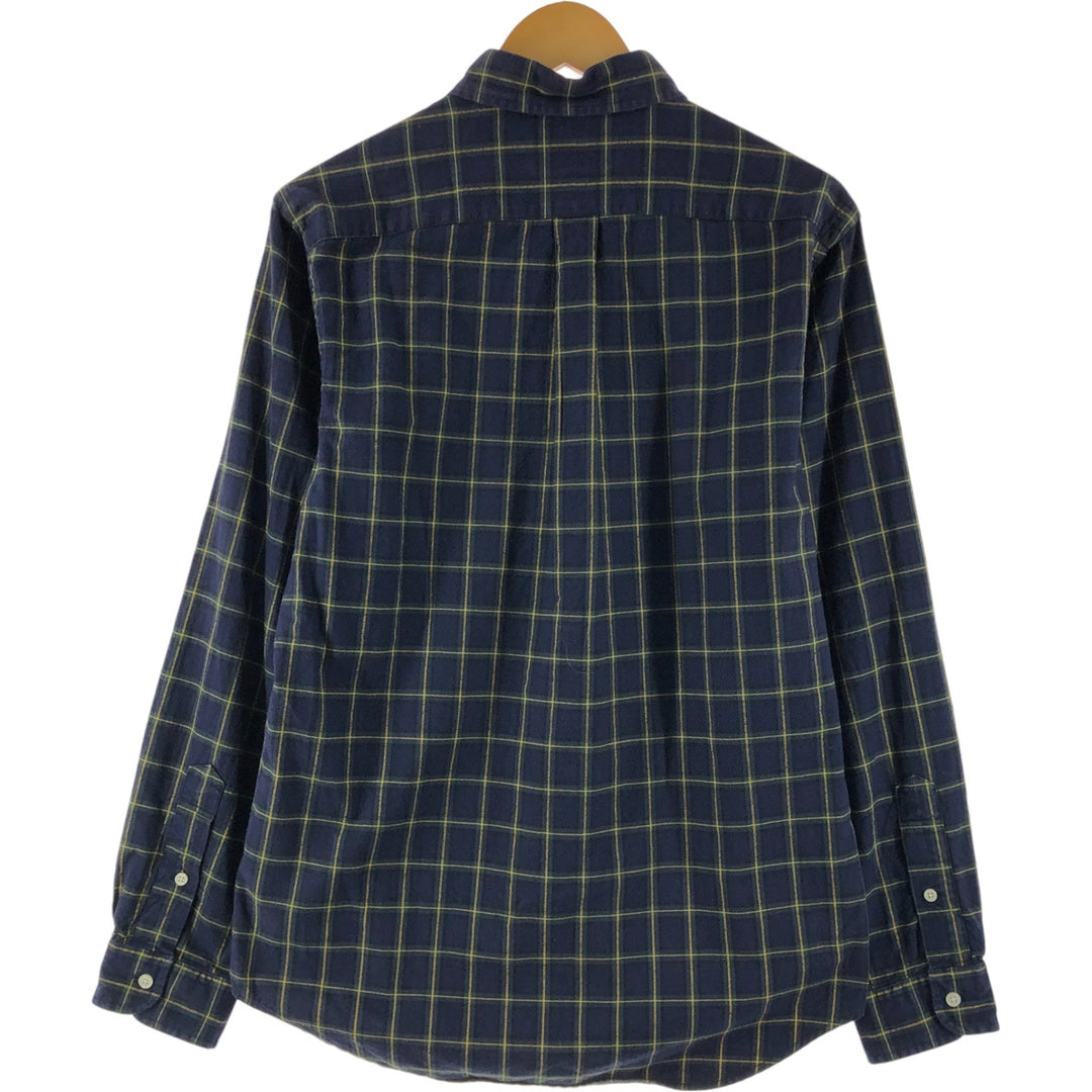 Ralph Lauren long sleeve button down check shirt, men's size M cotton navy blue type Vintage Second Hand