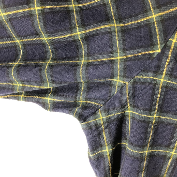 Ralph Lauren long sleeve button down check shirt, men's size M cotton navy blue type Vintage Second Hand