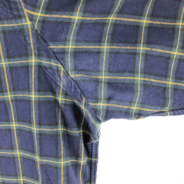 Ralph Lauren long sleeve button down check shirt, men's size M cotton navy blue type Vintage Second Hand