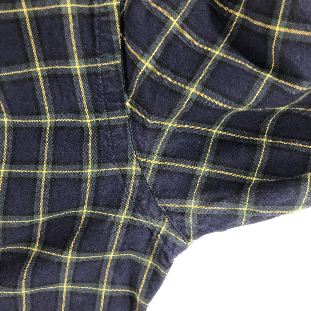Ralph Lauren long sleeve button down check shirt, men's size M cotton navy blue type Vintage Second Hand