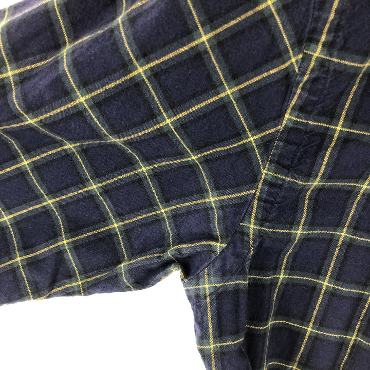 Ralph Lauren long sleeve button down check shirt, men's size M cotton navy blue type Vintage Second Hand