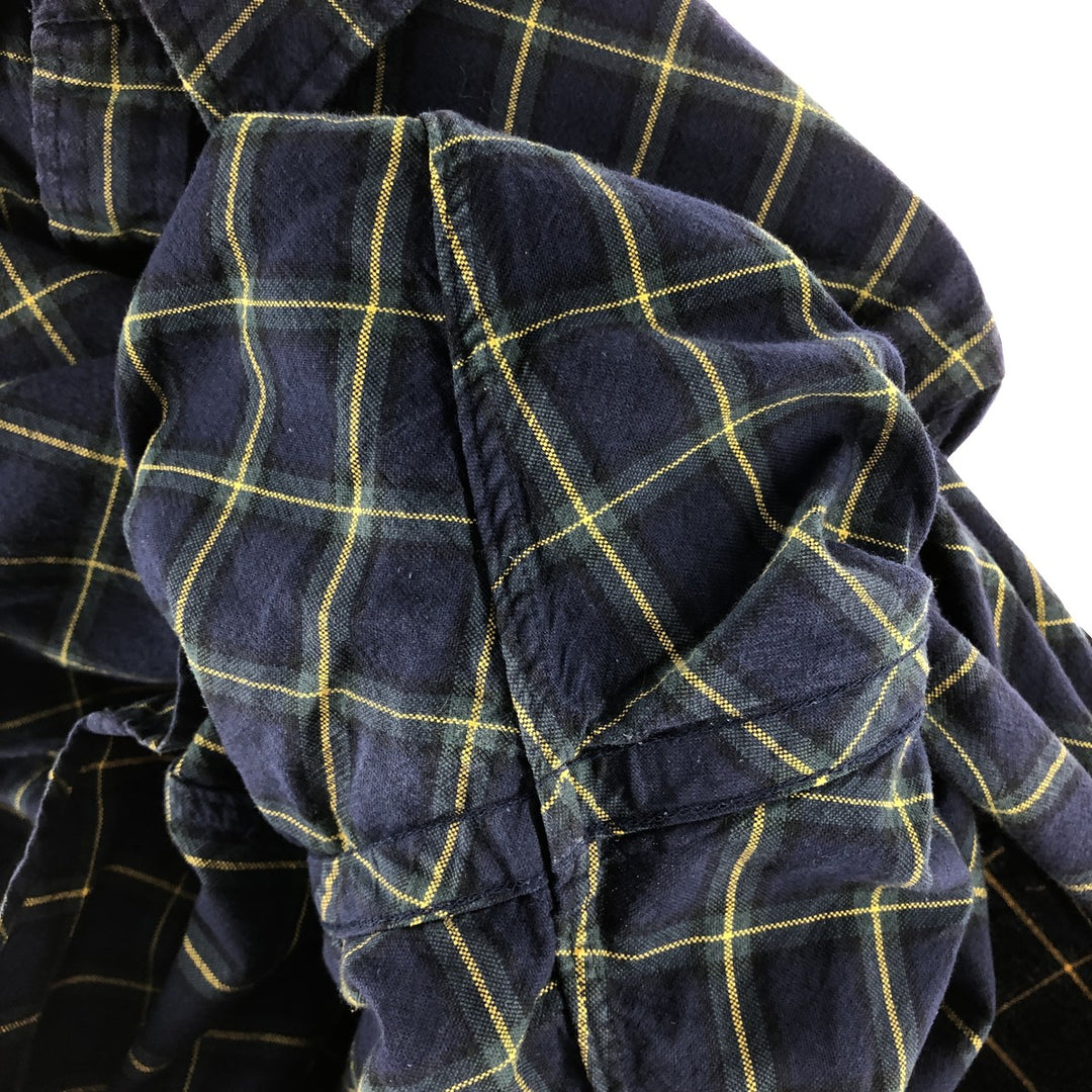 Ralph Lauren long sleeve button down check shirt, men's size M cotton navy blue type Vintage Second Hand