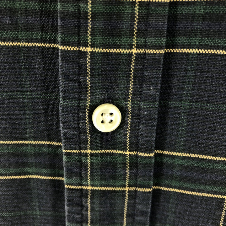 Ralph Lauren CUSTOM FIT long sleeve button down check shirt, men's size S cotton navy blue type Vintage Second Hand