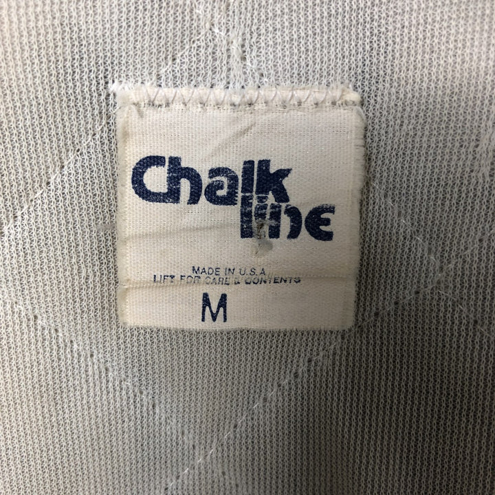 80s-90'S Chalk Line NFL New York Giants Padded Nylon Stadium Jacket, Made in USA, Men's Size Medium Nylon blue type Vintage Second Hand