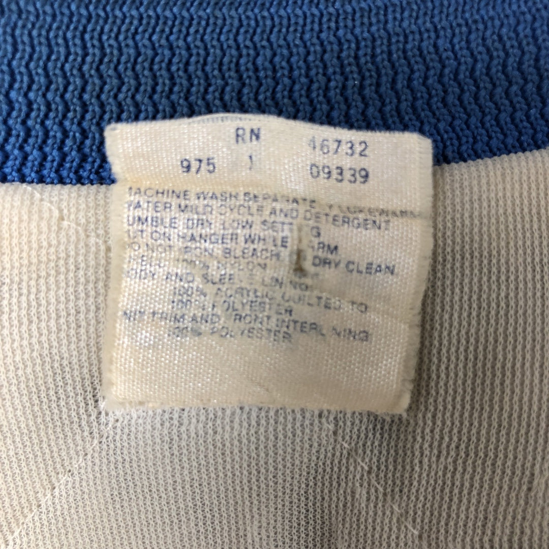 80s-90'S Chalk Line NFL New York Giants Padded Nylon Stadium Jacket, Made in USA, Men's Size Medium Nylon blue type Vintage Second Hand