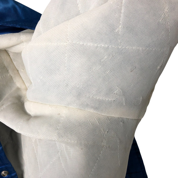 80s-90'S Chalk Line NFL New York Giants Padded Nylon Stadium Jacket, Made in USA, Men's Size Medium Nylon blue type Vintage Second Hand