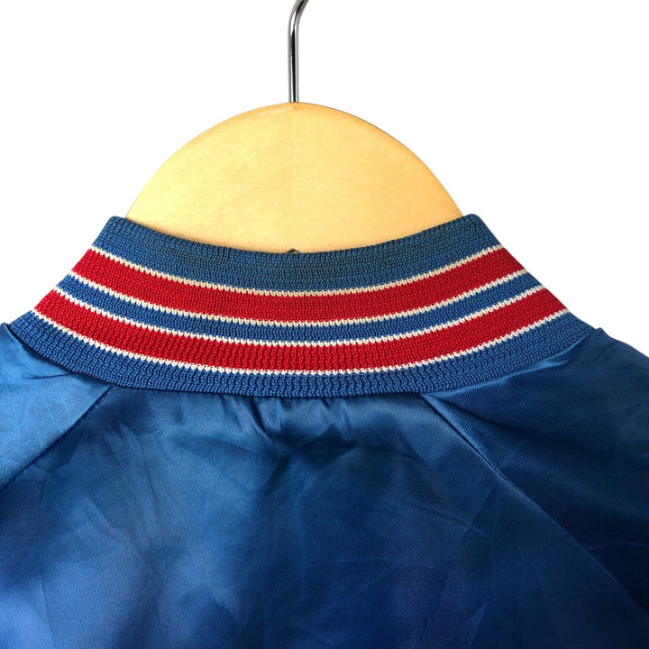 80s-90'S Chalk Line NFL New York Giants Padded Nylon Stadium Jacket, Made in USA, Men's Size Medium Nylon blue type Vintage Second Hand