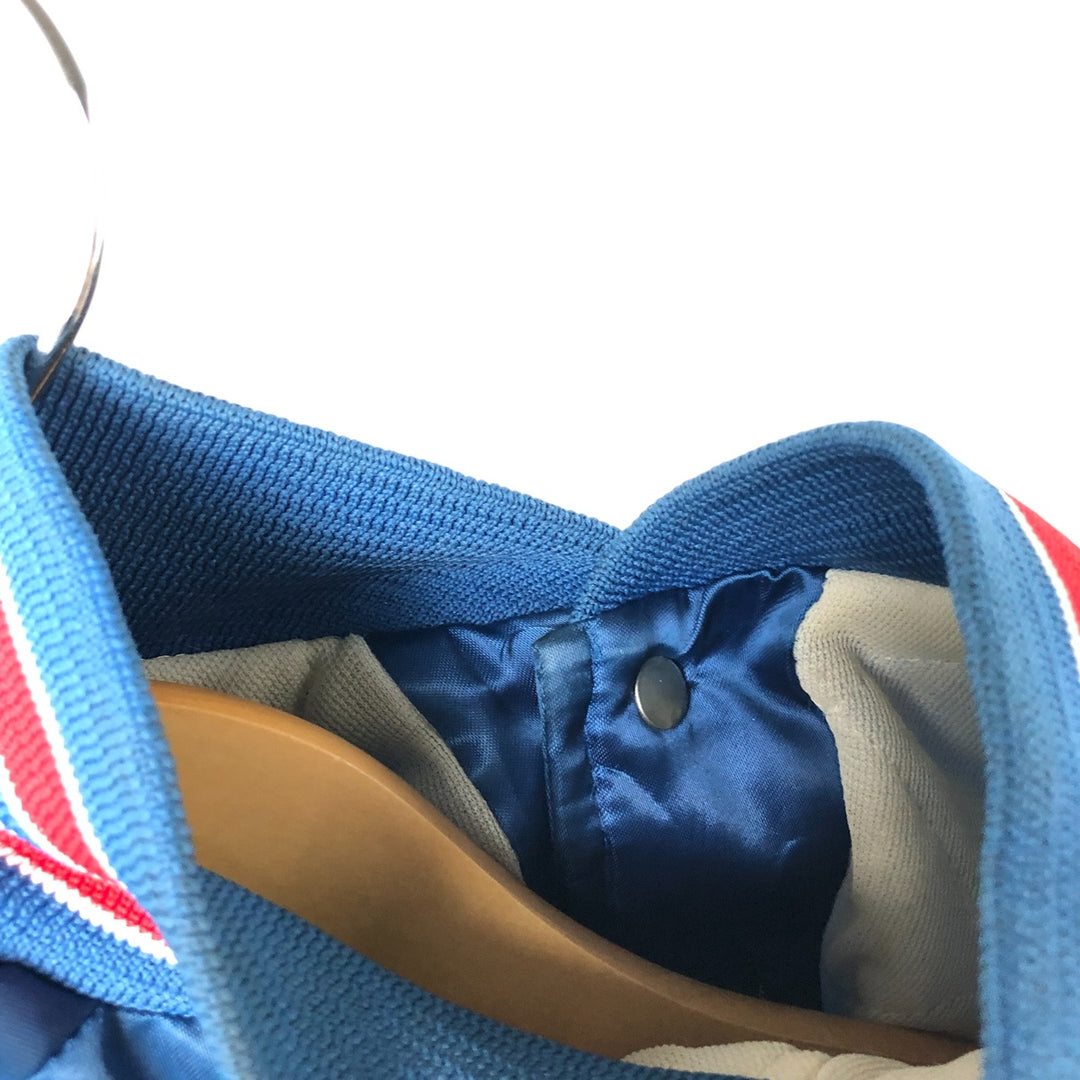 80s-90'S Chalk Line NFL New York Giants Padded Nylon Stadium Jacket, Made in USA, Men's Size Medium Nylon blue type Vintage Second Hand