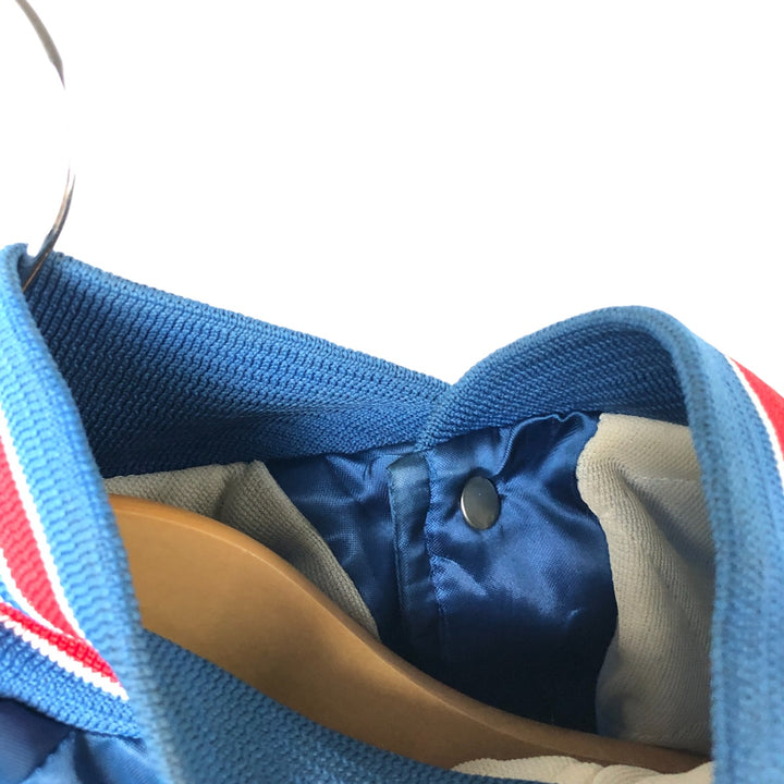 80s-90'S Chalk Line NFL New York Giants Padded Nylon Stadium Jacket, Made in USA, Men's Size Medium Nylon blue type Vintage Second Hand