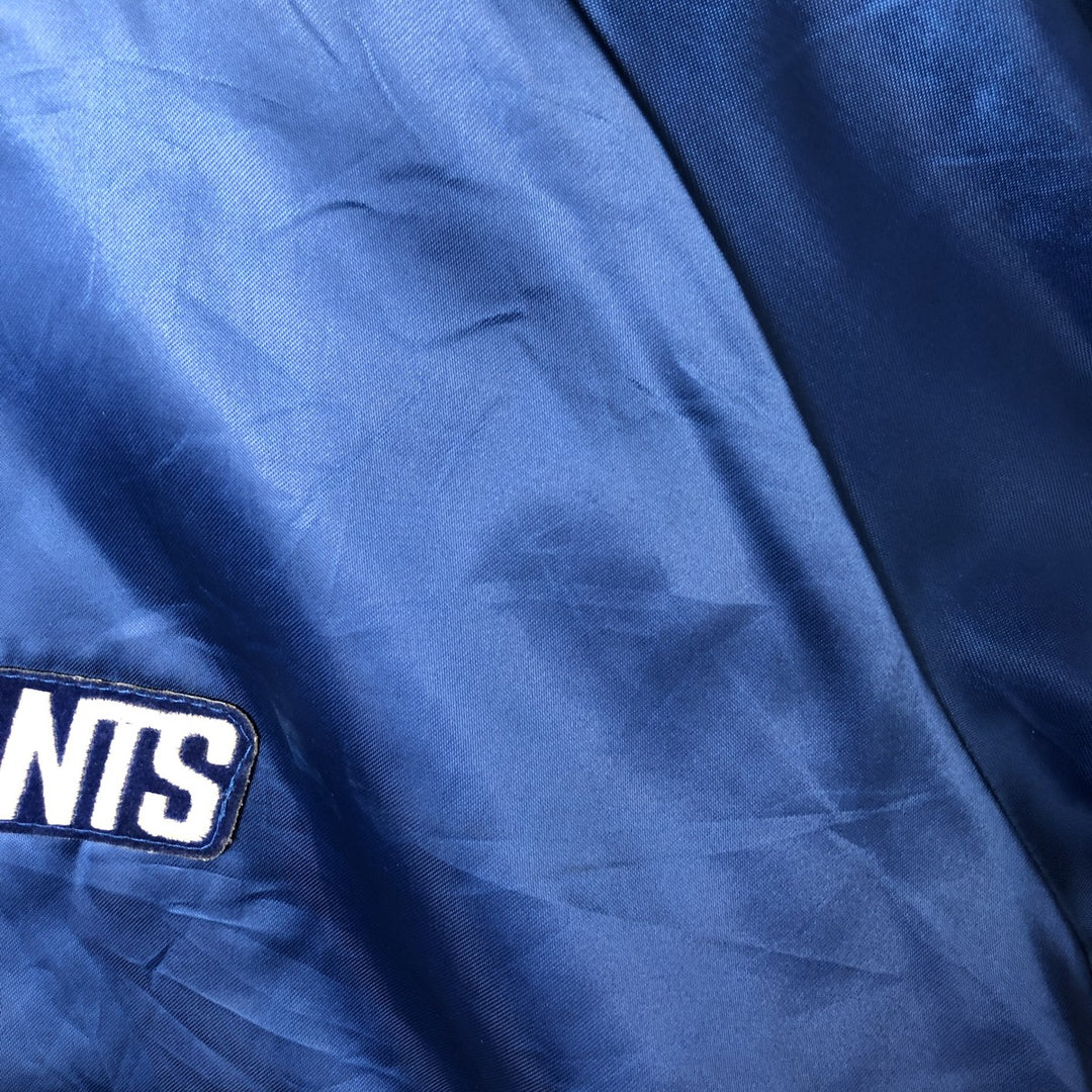 80s-90'S Chalk Line NFL New York Giants Padded Nylon Stadium Jacket, Made in USA, Men's Size Medium Nylon blue type Vintage Second Hand