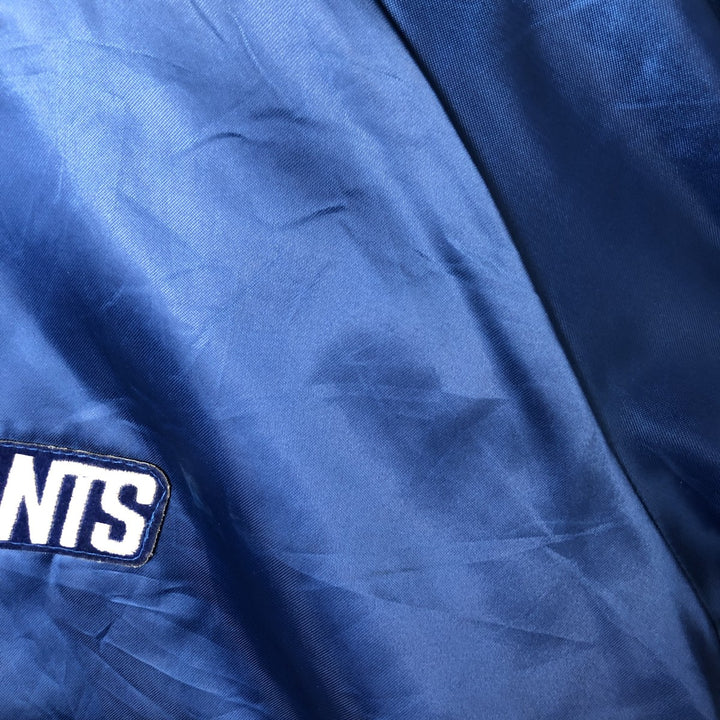 80s-90'S Chalk Line NFL New York Giants Padded Nylon Stadium Jacket, Made in USA, Men's Size Medium Nylon blue type Vintage Second Hand