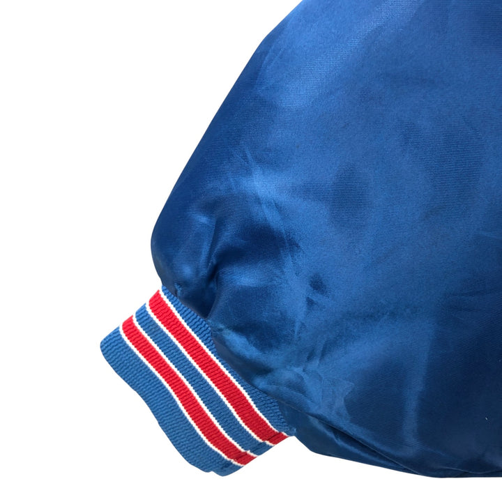 80s-90'S Chalk Line NFL New York Giants Padded Nylon Stadium Jacket, Made in USA, Men's Size Medium Nylon blue type Vintage Second Hand