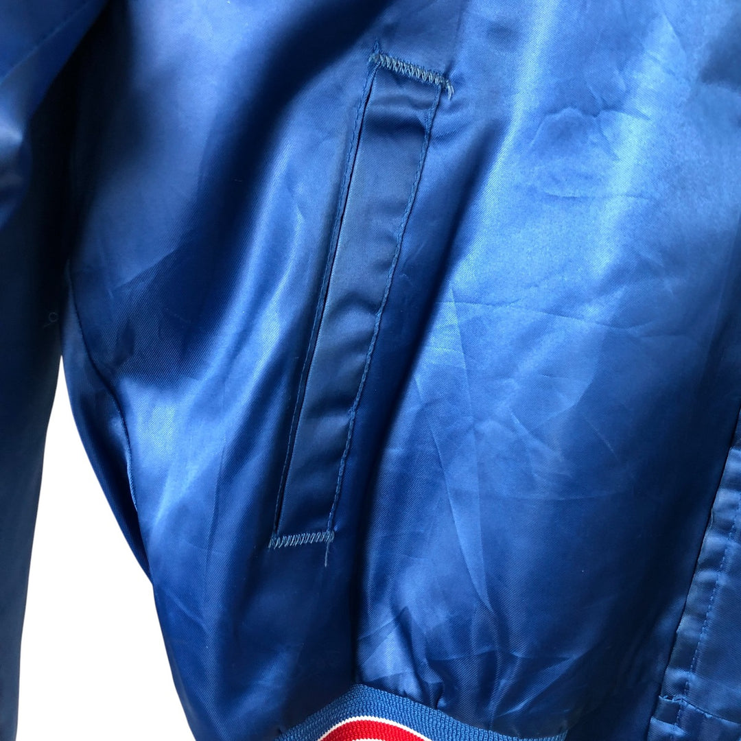 80s-90'S Chalk Line NFL New York Giants Padded Nylon Stadium Jacket, Made in USA, Men's Size Medium Nylon blue type Vintage Second Hand