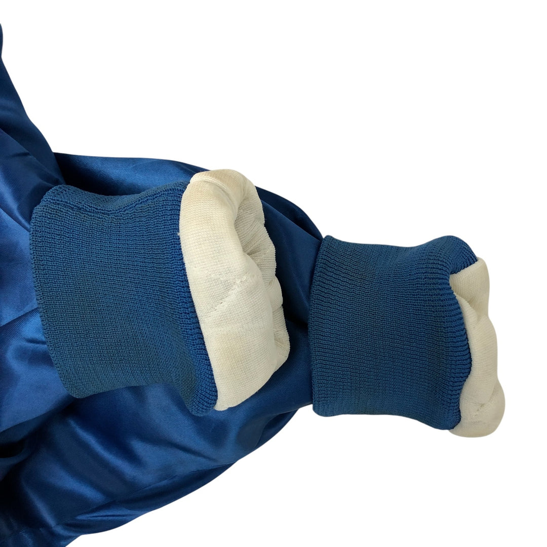 80s-90'S Chalk Line NFL New York Giants Padded Nylon Stadium Jacket, Made in USA, Men's Size Medium Nylon blue type Vintage Second Hand